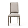 Pemberly Row Dining Chair Set of 2 in Wheat Beige Polyester Distressed Brown
