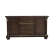 Pemberly Row 66 Inch Buffet Console 3 Drawers 2 Cabinets Cherry Brown Gold
