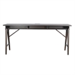 Pemberly Row 78 Inch Console Table USB Power Pack in Brown Mahogany Wood