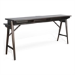 Pemberly Row 78 Inch Console Table USB Power Pack in Brown Mahogany Wood