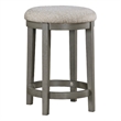 Pemberly Row Counter Height Stool Set of 2 Round Polyester Seat Gray Wood