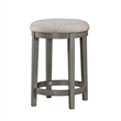 Pemberly Row Counter Height Stool Set of 2 Round Polyester Seat Gray Wood