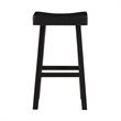 Pemberly Row 4 Piece Bar Height Table Set 3 Contoured Stools Black Rubberwood