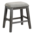Pemberly Row Counter Height Stool Set of 2 Chenille Seat Nailhead Gray Wood