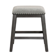 Pemberly Row Counter Height Stool Set of 2 Chenille Seat Nailhead Gray Wood