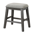 Pemberly Row Counter Height Stool Set of 2 Chenille Seat Nailhead Gray Wood
