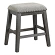 Pemberly Row Counter Height Stool Set of 2 Chenille Seat Nailhead Gray Wood