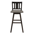 Pemberly Row 29 Inch Bar Height Swivel Chair Set of 2 Vertical Slat Back