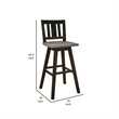 Pemberly Row 29 Inch Bar Height Swivel Chair Set of 2 Vertical Slat Back