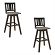 Pemberly Row 29 Inch Bar Height Swivel Chair Set of 2 Vertical Slat Back