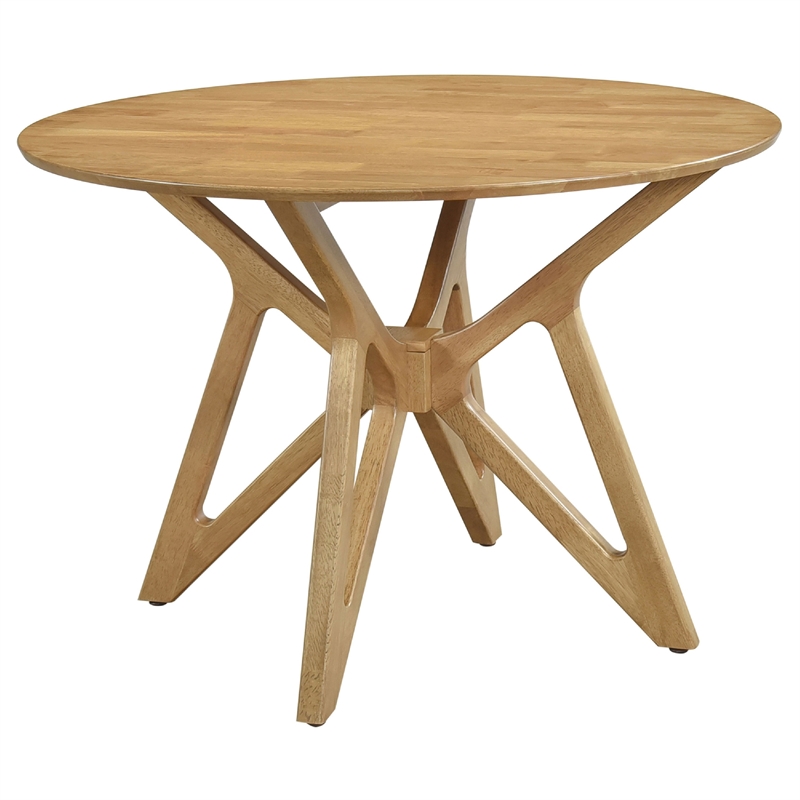 Pemberly Row 5 Piece Dining Table and 4 Chair Set Angled Base Light Walnut Brown