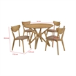 Pemberly Row 5 Piece Dining Table and 4 Chair Set Angled Base Light Walnut Brown