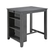Pemberly Row 3 Piece Counter Height Compact Dining Table Chair Set Gray Wood