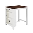 Pemberly Row 3 Piece Counter Height Compact Dining Table Chair Set White Wood