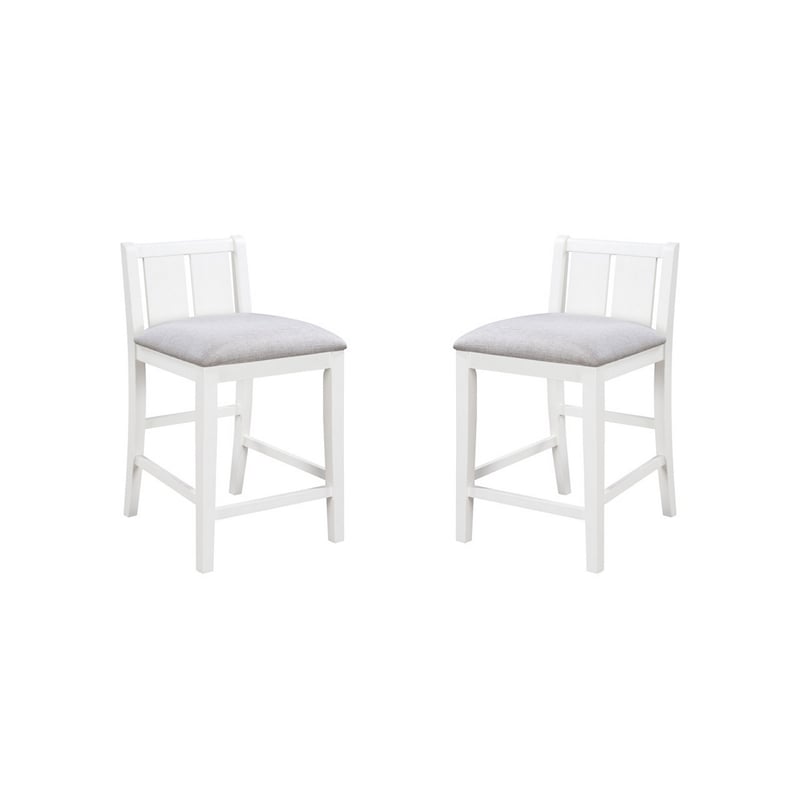 Pemberly Row 3 Piece Counter Height Compact Dining Table Chair Set White Wood