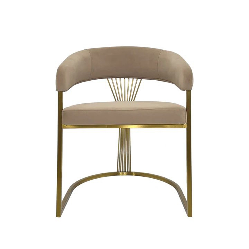 Pemberly Row Dining Chair Curved Gray Velvet Backrest Silver Cantilever Base