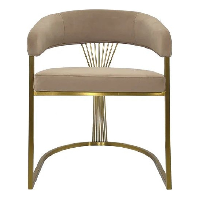 Pemberly Row Dining Chair Curved Gray Velvet Backrest Silver Cantilever Base