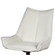 Pemberly Row Swivel Accent Side Chair in White Fabric Black Iron Frame