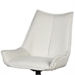 Pemberly Row Swivel Accent Side Chair in White Fabric Black Iron Frame