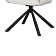 Pemberly Row Swivel Accent Side Chair in White Fabric Black Iron Frame