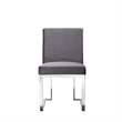 Pemberly Row Side Dining Chair Set of 2 Cantilever Base in Gray and Silver