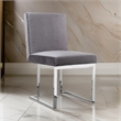 Pemberly Row Side Dining Chair Set of 2 Cantilever Base in Gray and Silver