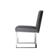 Pemberly Row Side Dining Chair Set of 2 Cantilever Base in Gray and Silver