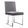 Pemberly Row Side Dining Chair Set of 2 Cantilever Base in Gray and Silver