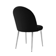 Pemberly Row 24 Inch Set of 2 Dining Chairs Curved Back Black Faux Leather