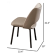 Pemberly Row 22 Inch Dining Chair Set of 2 Beige Faux Leather Armless Open Back