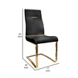 Pemberly Row 17 Inch Dining Chair Set of 2 Cantilever Base Black Gold Leather