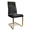 Pemberly Row 17 Inch Dining Chair Set of 2 Cantilever Base Black Gold Leather