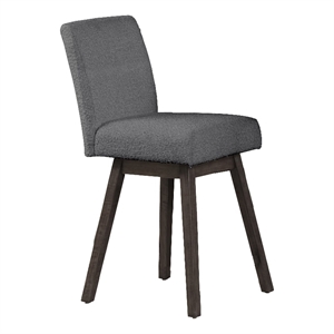 Pemberly Row 25 Inch Swivel Counter Chair Set of 2 Gray Textured Upholstery