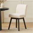 Pemberly Row 25 Inch Swivel Counter Chair Set of 2 White Textured Upholstery