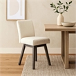 Pemberly Row 25 Inch Swivel Counter Chair Set of 2 White Textured Upholstery