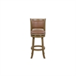Pemberly Row 26 Inch Swivel Counter Height Chair Chestnut Brown Faux Leather