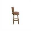 Pemberly Row 26 Inch Swivel Counter Height Chair Chestnut Brown Faux Leather