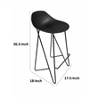 Pemberly Row 30 Inch Barstool Chair Set of 2 Low Back Geometric Black Metal