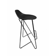 Pemberly Row 30 Inch Barstool Chair Set of 2 Low Back Geometric Black Metal