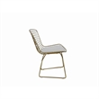 Pemberly Row 23 Inch Dining Chair Set of 2 with 4 Cushions Metal Cage Frame