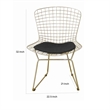 Pemberly Row 23 Inch Dining Chair Set of 2 with 4 Cushions Metal Cage Frame