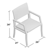 Pemberly Row Outdoor Dining Chair Set of 2 Contemporary Wicker Brown Fabric