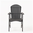 Pemberly Row Outdoor Dining Chair Set of 2 Adirondack in Dark Gray Acacia Wood