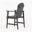 Pemberly Row Outdoor Dining Chair Set of 2 Adirondack in Dark Gray Acacia Wood