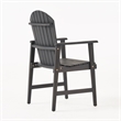 Pemberly Row Outdoor Dining Chair Set of 2 Adirondack in Dark Gray Acacia Wood