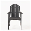Pemberly Row Outdoor Dining Chair Set of 2 Adirondack in Dark Gray Acacia Wood