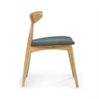 Pemberly Row Dining Chair Set of 2 Curved Dark Gray Padded in Natural Brown
