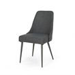 Pemberly Row Side Chair Set of 2 Smooth Textured Gray Fabric Armless Design