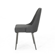 Pemberly Row Side Chair Set of 2 Smooth Textured Gray Fabric Armless Design