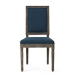 Pemberly Row Side Chair Set of 2 Traditional Style in Navy Blue Polyester